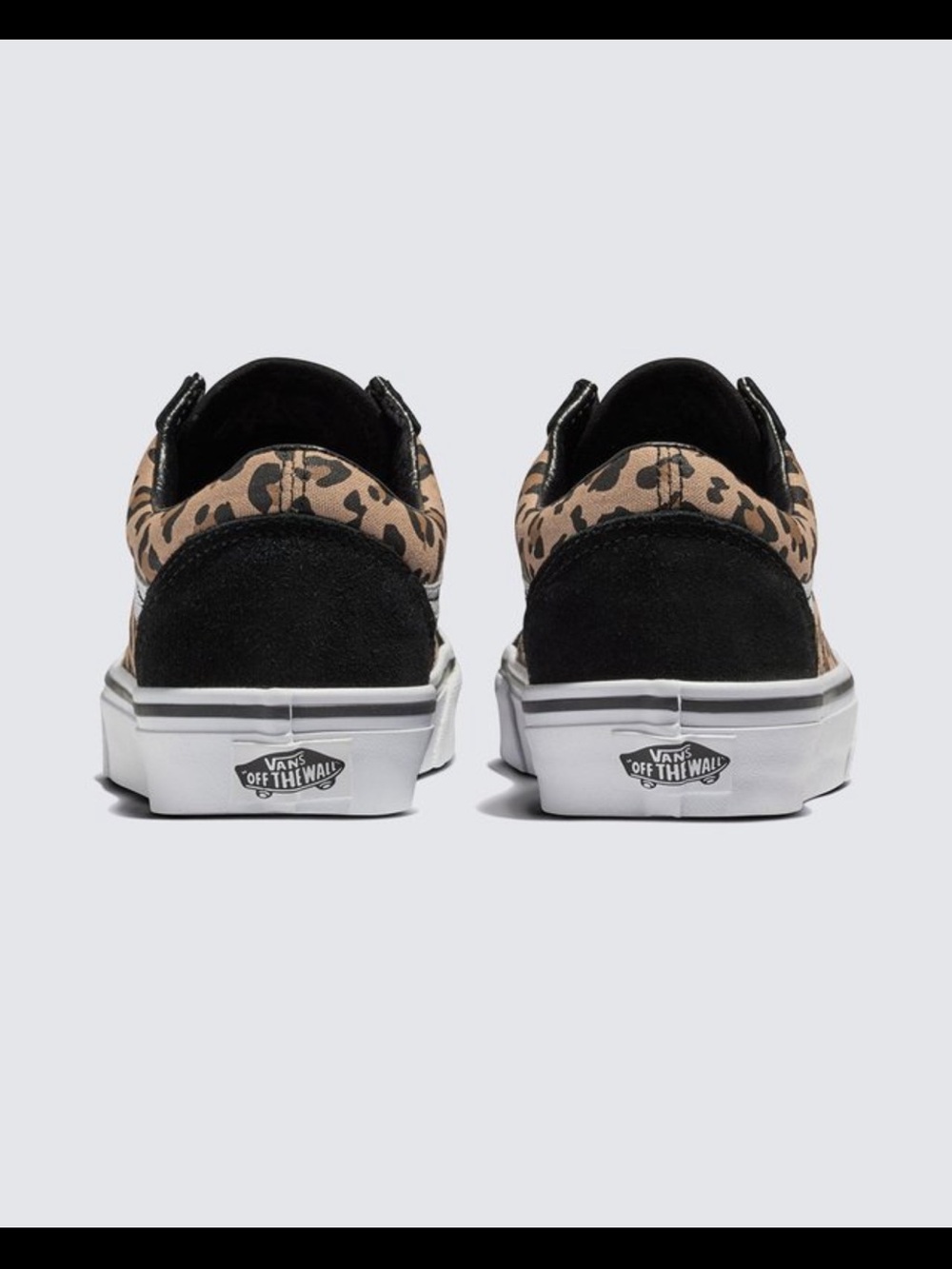 Vans Old Skool Leopard Print Sneakers in Black and Tan - Picture 6 of 7